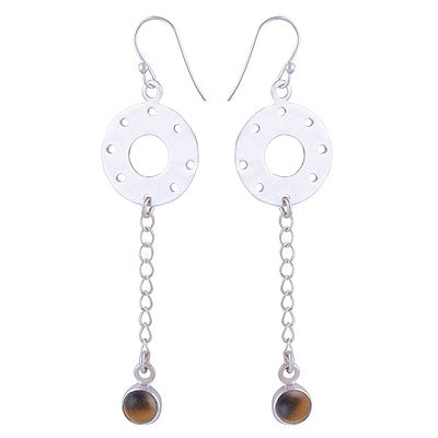 6.3gram Tiger's Eye Silver Earrings - R1501134-21
