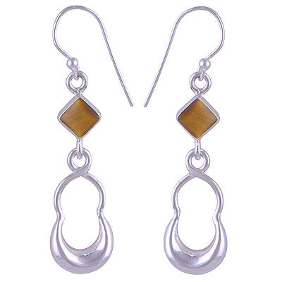 925 Sterling Silver Tiger's Eye Earrings - R1501151-23