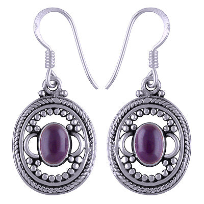 925 Sterling Silver Amethyst Earrings - R1501168-1