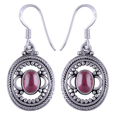 925 Sterling Silver Garnet Earrings - R1501168-10