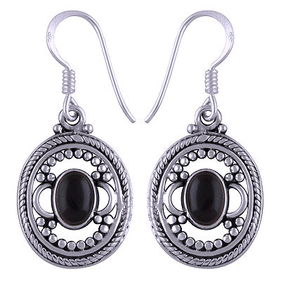 925 Sterling Silver Black Onyx Earrings - R1501168-23