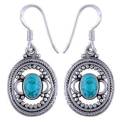 925 Sterling Silver Turquoise Earrings - R1501168-5