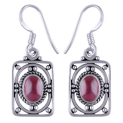925 Sterling Silver Garnet Earrings - R1501169-77
