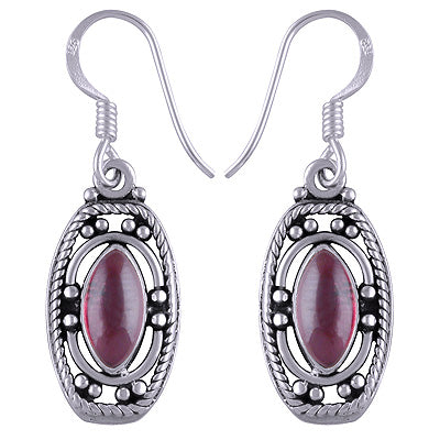 925 Sterling Silver Garnet Earrings - R1501170-10