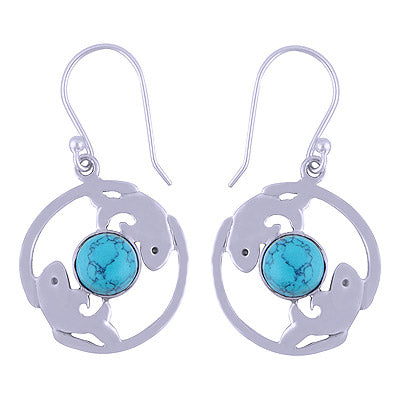 925 Sterling Silver Turquoise Earrings - R1501193-4