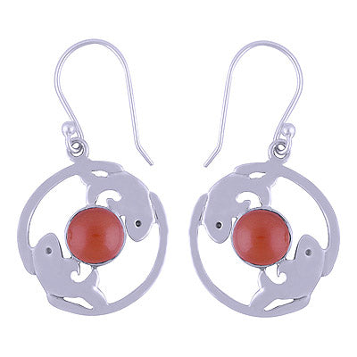 925 Sterling Silver Carnelian Earrings - R1501193-9