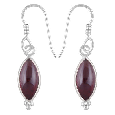 Gorgeous With Rawa Bezel Garnet Marquise Shape 925 Sterling Solid Silver Dangle Earrings - R1501215-7