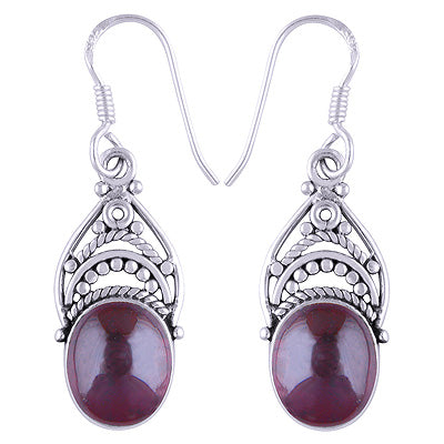 925 Sterling Silver Garnet Earrings - R1501263-4