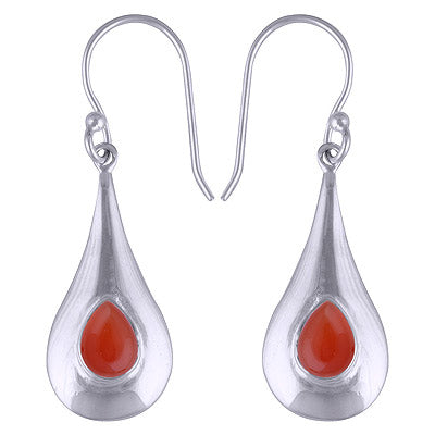 925 Sterling Silver Carnelian Earrings - R1501318-63