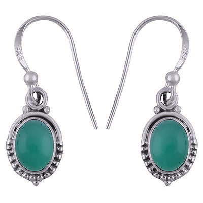 Gorgeous Rawa Work Green Onyx Oval Shape 925 Sterling Solid Silver Pendant - R1501341-58