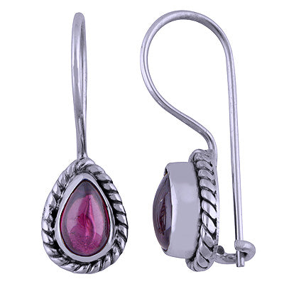 925 Sterling Silver Garnet Earrings - R1501396-5