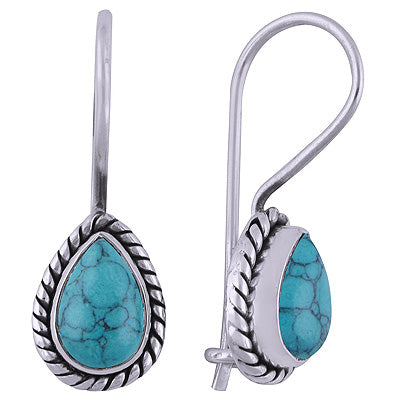 925 Sterling Silver Turquoise Earrings - R1501396-74
