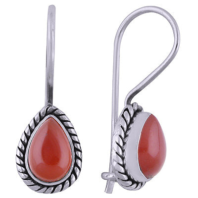 925 Sterling Silver Carnelian Earrings - R1501396-78