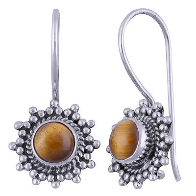 925 Sterling Silver Tiger's Eye Earrings - R1501402-22