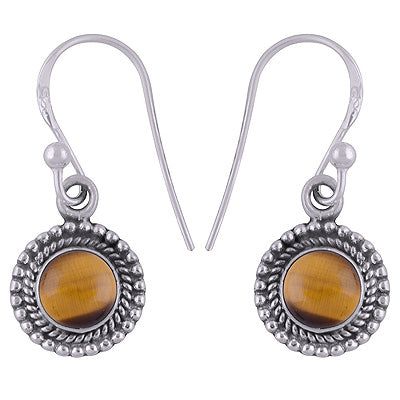 925 Sterling Silver Tiger's Eye Earrings - R1501410-34