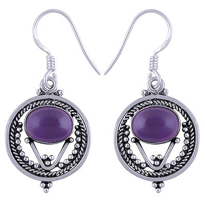925 Sterling Silver Amethyst Earrings - R1501416-1