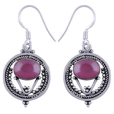 925 Sterling Silver Garnet Earrings - R1501416-4