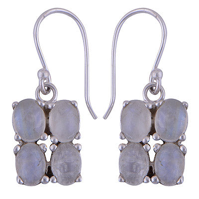 925 Sterling Silver Rainbow Moonstone Earrings - R1501421-8