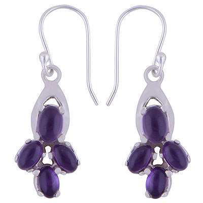 925 Sterling Silver Amethyst Earrings - R1501423-1