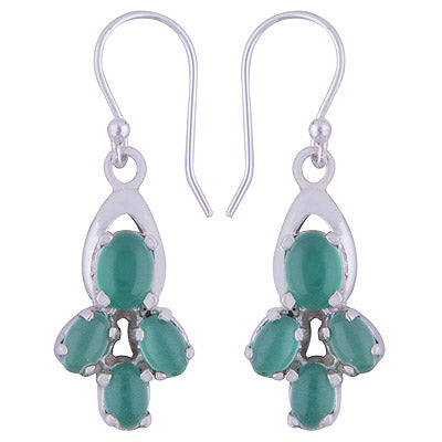 925 Sterling Silver Green Onyx Earrings - R1501423-24