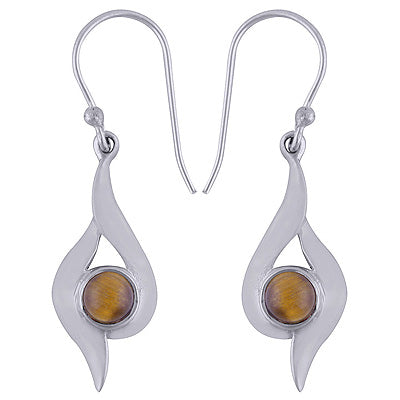 925 Sterling Silver Tiger's Eye Earrings - R1501429-13