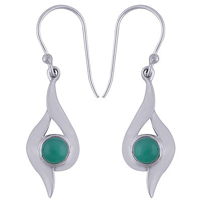 925 Sterling Silver Green Onyx Earrings - R1501429-33
