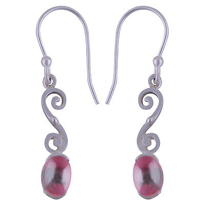 Stunning Handcrafted Work Around Garnet Oval Shape 925 Sterling Solid Silver Dangle Earrings - R1501461-34