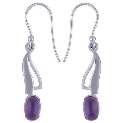 925 Sterling Silver Amethyst Earrings - R1501462-1