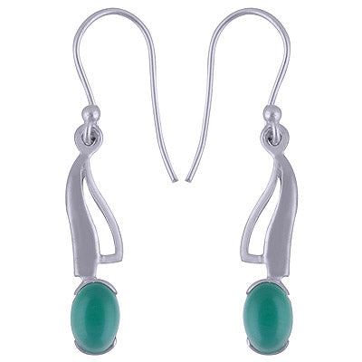 925 Sterling Silver Green Onyx Earrings - R1501462-18