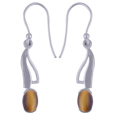 925 Sterling Silver Tiger's Eye Earrings - R1501462-22