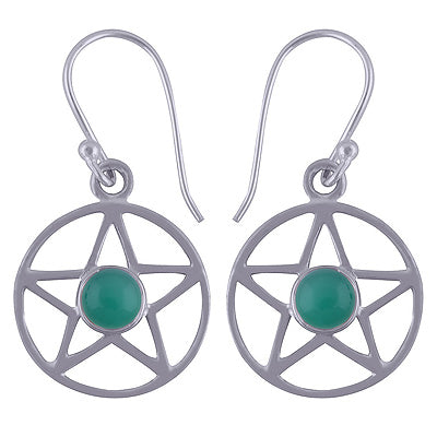 925 Sterling Silver Green Onyx Earrings - R1501466-36