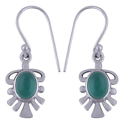 925 Sterling Silver Green Onyx Earrings - R1501469-17