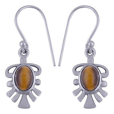 925 Sterling Silver Tiger's Eye Earrings - R1501469-21