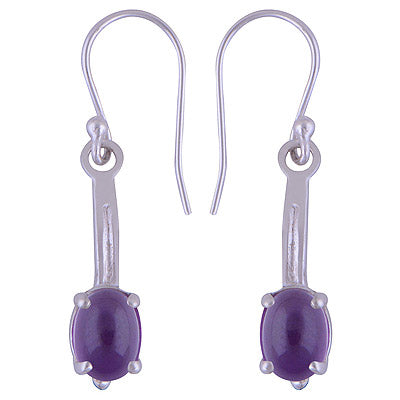 925 Sterling Silver Amethyst Earrings - R1501470-1