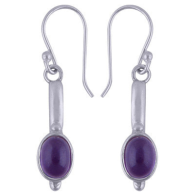 925 Sterling Silver Amethyst Earrings - R1501471-1