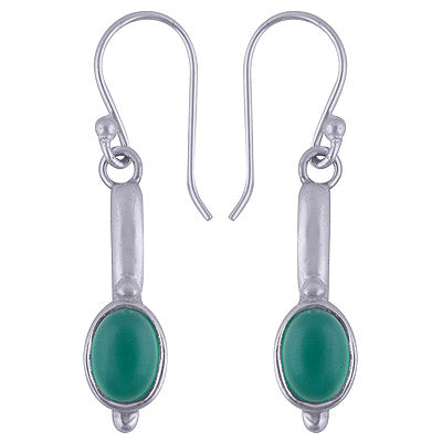 925 Sterling Silver Green Onyx Earrings - R1501471-25