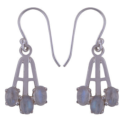 925 Sterling Silver Rainbow Moonstone Earrings - R1501477-12