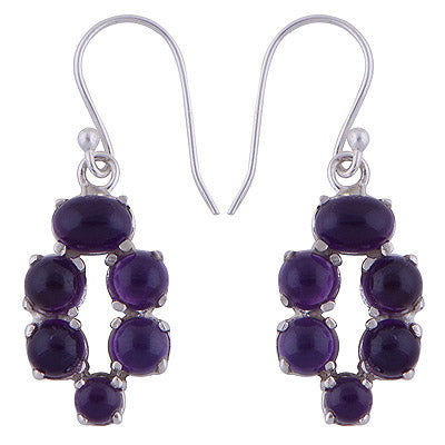 925 Sterling Silver Amethyst Earrings - R1501478-1