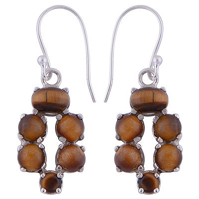 925 Sterling SilverTiger's Eye Earrings - R1501478-24