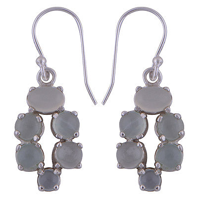925 Sterling Silver Aqua Chalcedony Earrings - R1501478-29