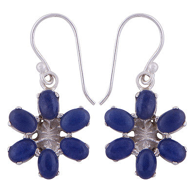 925 Sterling Silver Blue Corundum Earrings - R1501479-30