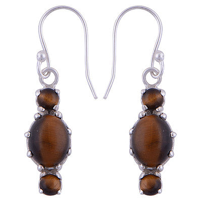 925 Sterling SilverTiger's Eye Earrings - R1501480-21