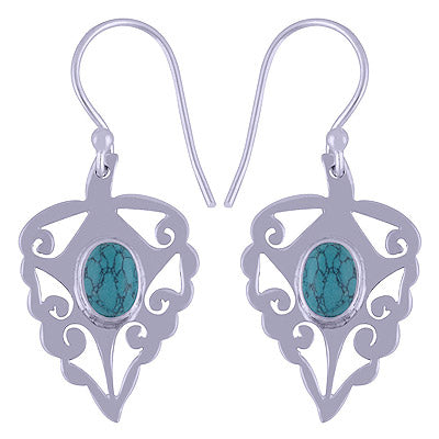 925 Sterling Silver Turquoise Earrings - R1501502-15
