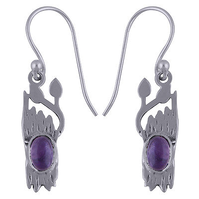 925 Sterling Silver Amethyst Earrings - R1501534-1