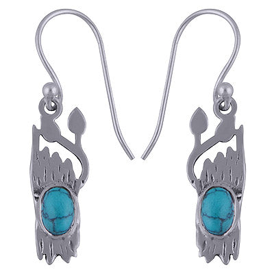 925 Sterling Silver Turquoise Earrings - R1501534-7