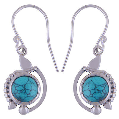 925 Sterling Silver Turquoise Earrings - R1501540-5