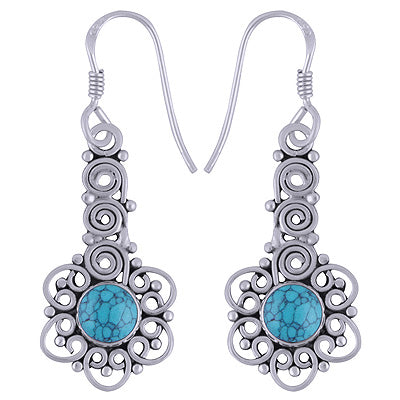 925 Sterling Silver Turquoise Earrings - R1501571-12
