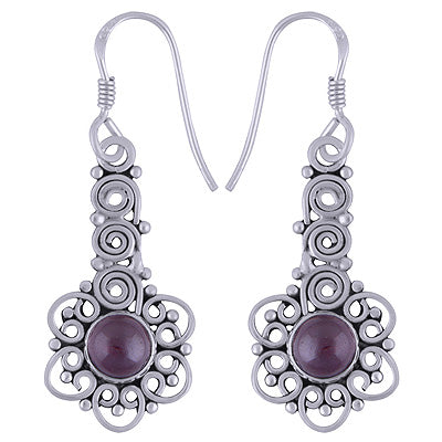 925 Sterling Silver Garnet Earrings - R1501571-6
