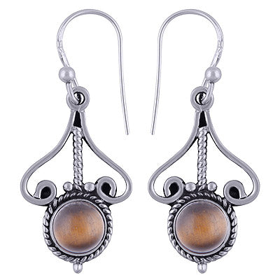 925 Sterling Silver Tiger's Eye Earrings - R1501583-34