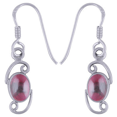 Gorgeous Handcrafted Wire Work Around Garnet Oval Shape 925 Sterling Solid Silver Earrings - R1501595-7